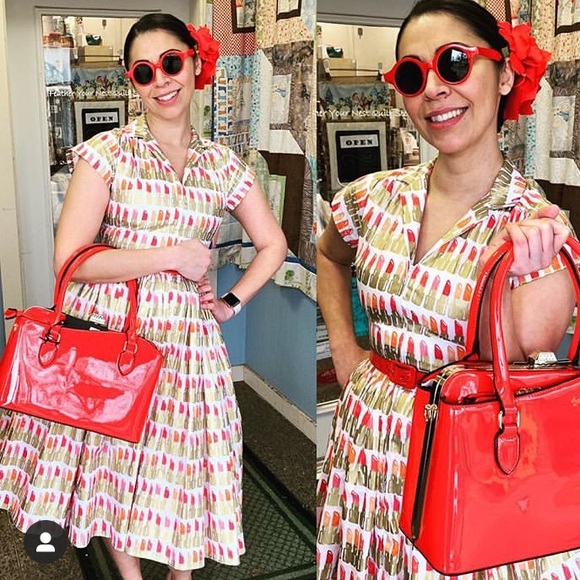 New Bernie Dexter Kelly Lipsticks dress 1950s - Picture 7 of 7